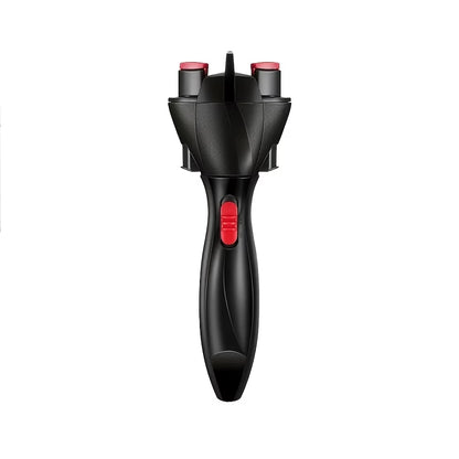 Black and red hair styling tool on a white background
