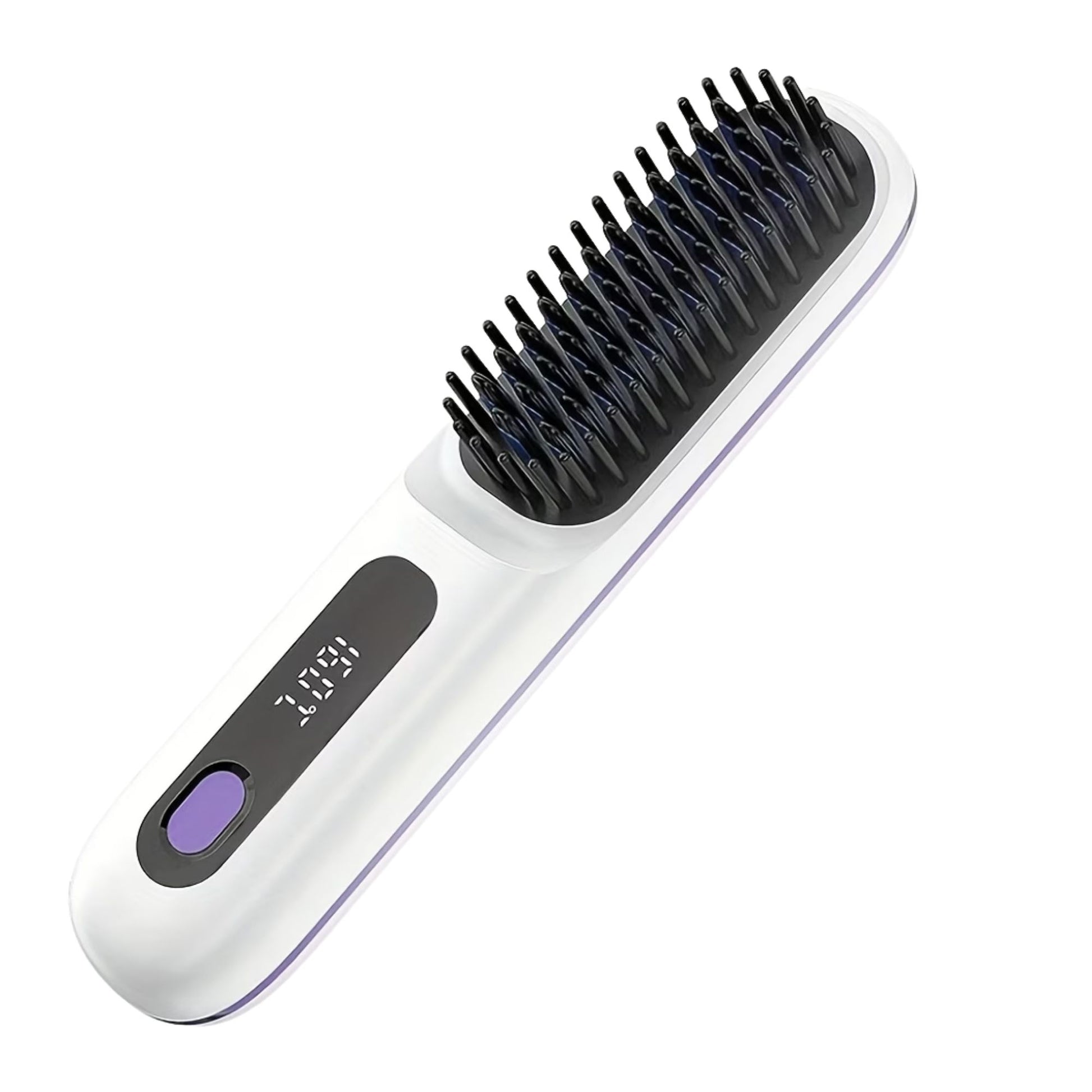 Hairbrush with digital display on a white background