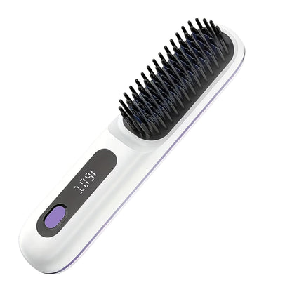 Hairbrush with digital display on a white background